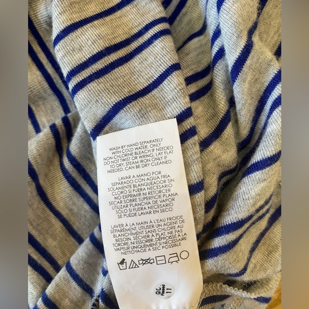 Cabi Ticker Tee, Size Small, Gray/Royal Blue - Picture 8 of 14
